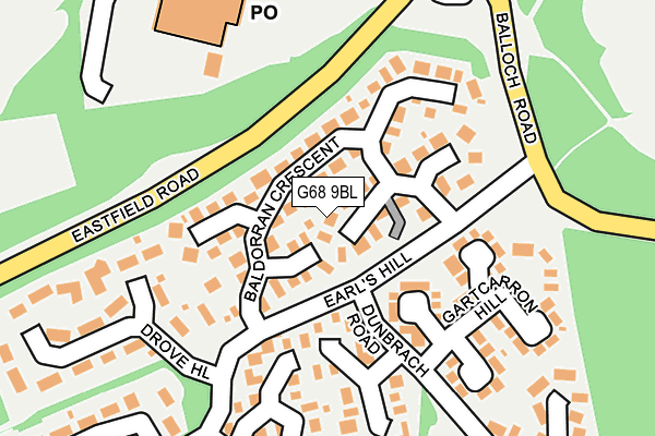 G68 9BL map - OS OpenMap – Local (Ordnance Survey)
