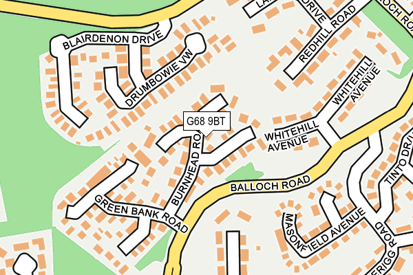 G68 9BT map - OS OpenMap – Local (Ordnance Survey)