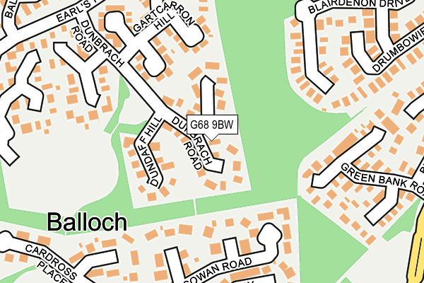 G68 9BW map - OS OpenMap – Local (Ordnance Survey)