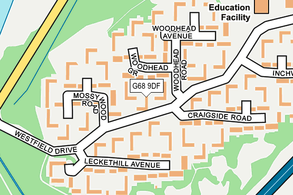 G68 9DF map - OS OpenMap – Local (Ordnance Survey)