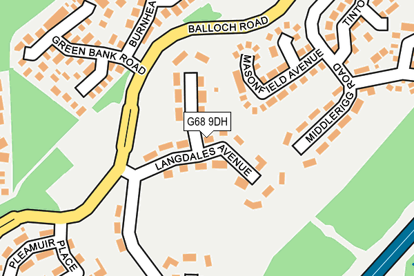 G68 9DH map - OS OpenMap – Local (Ordnance Survey)