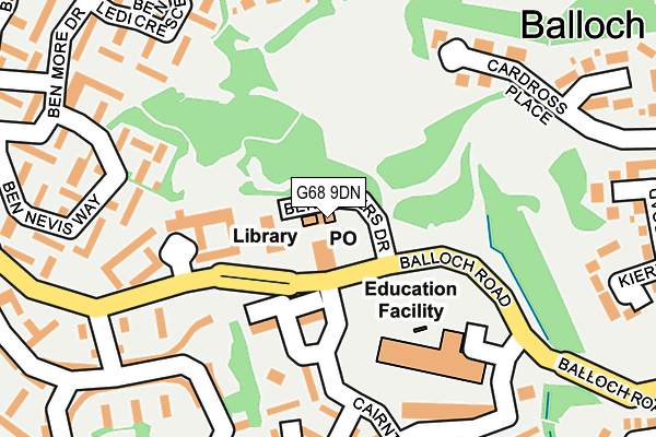 G68 9DN map - OS OpenMap – Local (Ordnance Survey)