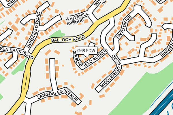G68 9DW map - OS OpenMap – Local (Ordnance Survey)
