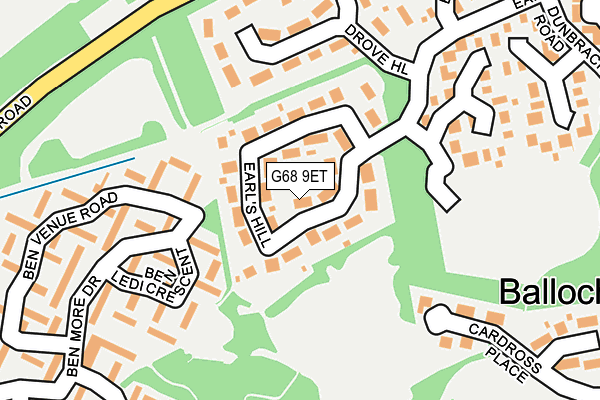 G68 9ET map - OS OpenMap – Local (Ordnance Survey)