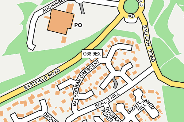 G68 9EX map - OS OpenMap – Local (Ordnance Survey)