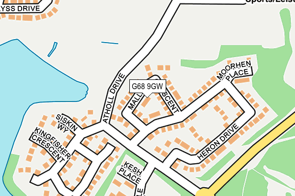 G68 9GW map - OS OpenMap – Local (Ordnance Survey)