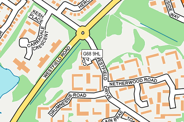 G68 9HL map - OS OpenMap – Local (Ordnance Survey)