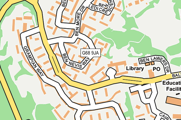 G68 9JA map - OS OpenMap – Local (Ordnance Survey)