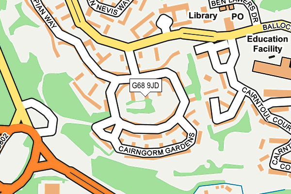G68 9JD map - OS OpenMap – Local (Ordnance Survey)