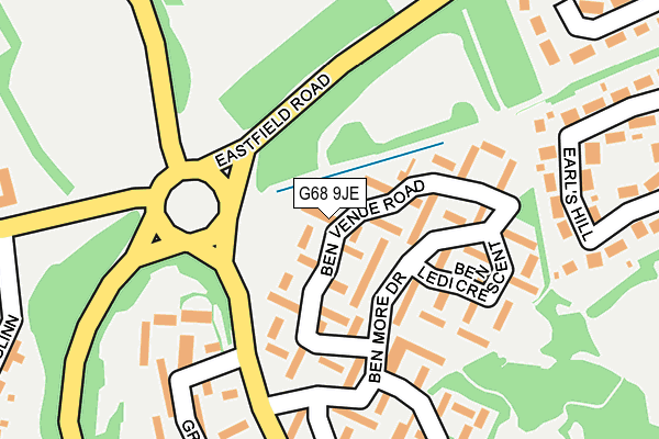 G68 9JE map - OS OpenMap – Local (Ordnance Survey)