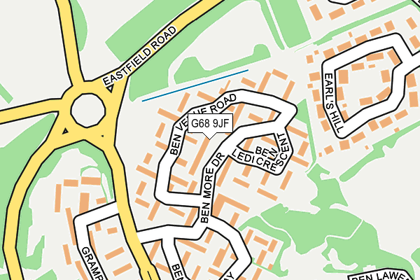 G68 9JF map - OS OpenMap – Local (Ordnance Survey)
