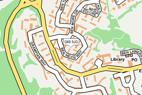 G68 9JG map - OS OpenMap – Local (Ordnance Survey)