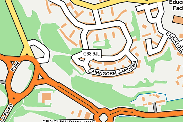 G68 9JL map - OS OpenMap – Local (Ordnance Survey)