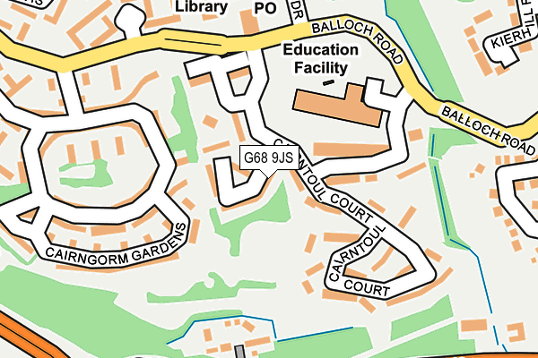 G68 9JS map - OS OpenMap – Local (Ordnance Survey)