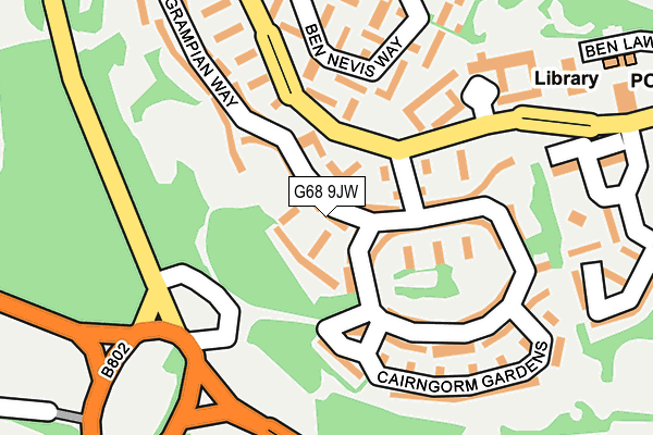 G68 9JW map - OS OpenMap – Local (Ordnance Survey)
