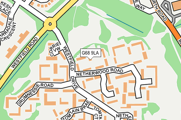 G68 9LA map - OS OpenMap – Local (Ordnance Survey)