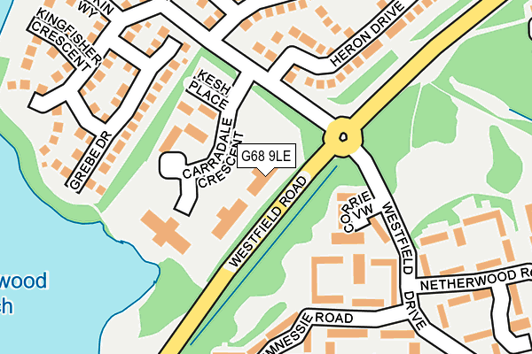 G68 9LE map - OS OpenMap – Local (Ordnance Survey)