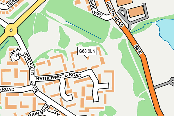 G68 9LN map - OS OpenMap – Local (Ordnance Survey)