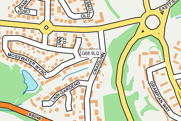 G68 9LQ map - OS OpenMap – Local (Ordnance Survey)
