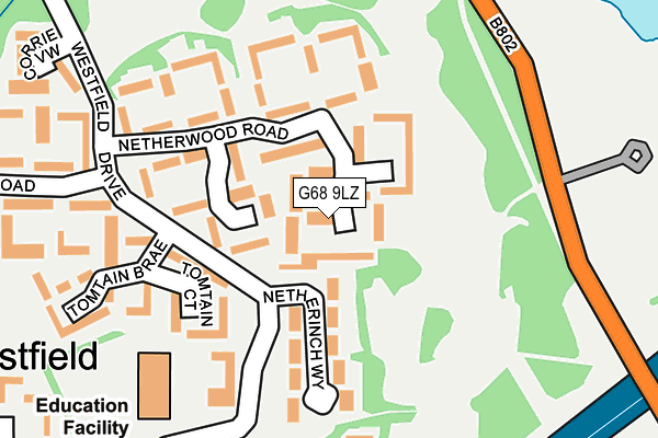 G68 9LZ map - OS OpenMap – Local (Ordnance Survey)