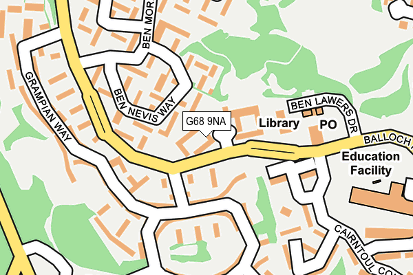 G68 9NA map - OS OpenMap – Local (Ordnance Survey)