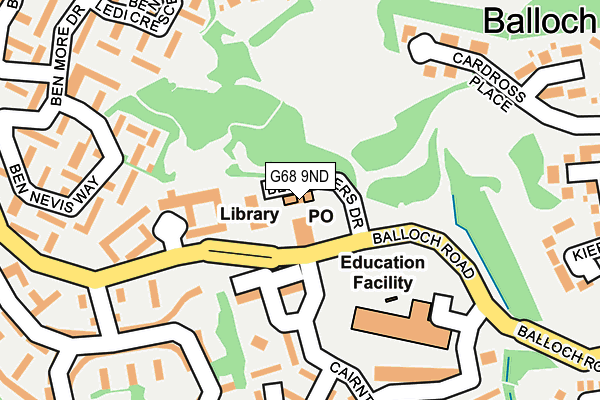 G68 9ND map - OS OpenMap – Local (Ordnance Survey)