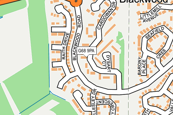 G68 9PA map - OS OpenMap – Local (Ordnance Survey)