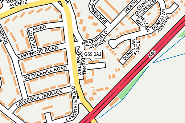 G69 0AJ map - OS OpenMap – Local (Ordnance Survey)