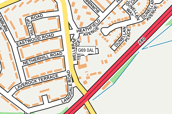 G69 0AL map - OS OpenMap – Local (Ordnance Survey)