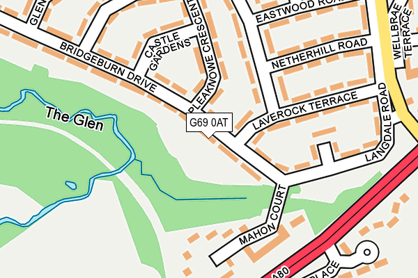 G69 0AT map - OS OpenMap – Local (Ordnance Survey)