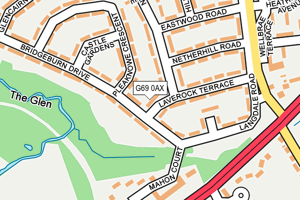 G69 0AX map - OS OpenMap – Local (Ordnance Survey)