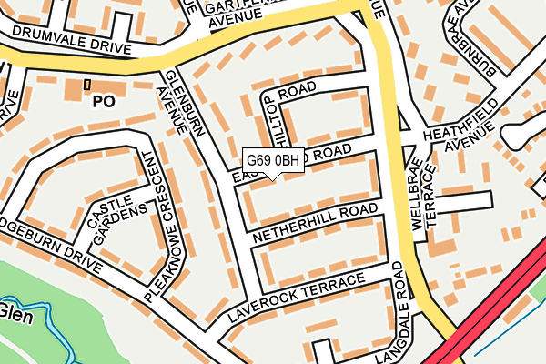 G69 0BH map - OS OpenMap – Local (Ordnance Survey)