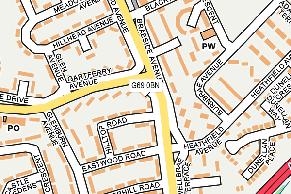 G69 0BN map - OS OpenMap – Local (Ordnance Survey)