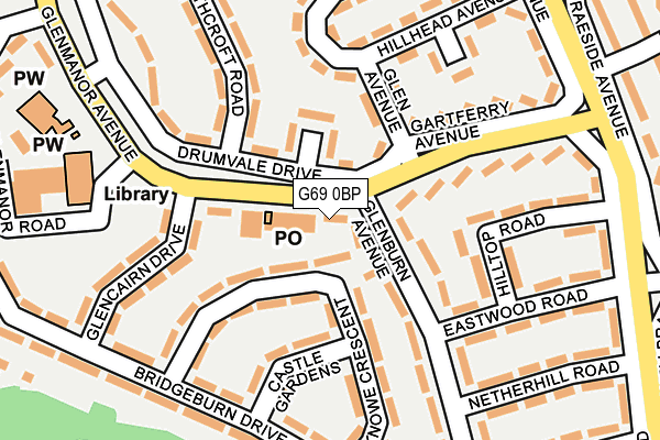 G69 0BP map - OS OpenMap – Local (Ordnance Survey)