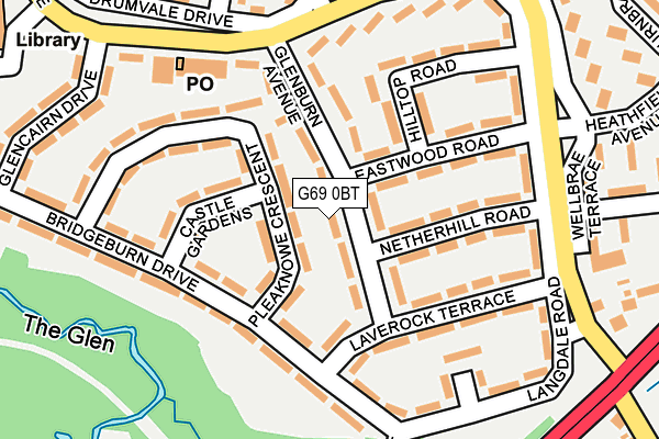 G69 0BT map - OS OpenMap – Local (Ordnance Survey)