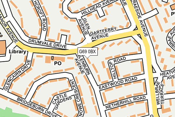 G69 0BX map - OS OpenMap – Local (Ordnance Survey)