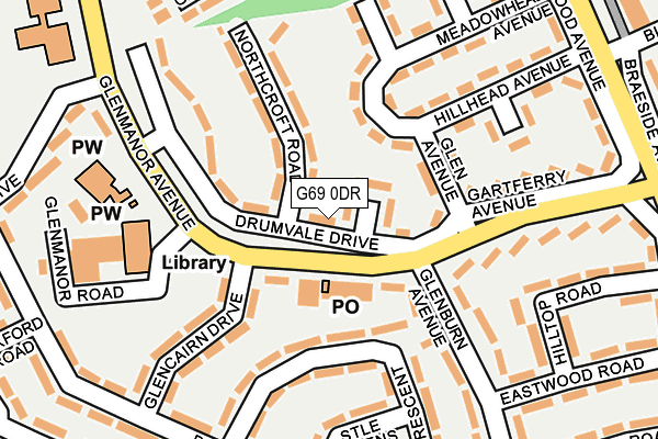 G69 0DR map - OS OpenMap – Local (Ordnance Survey)