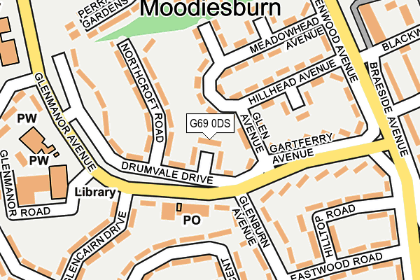 G69 0DS map - OS OpenMap – Local (Ordnance Survey)