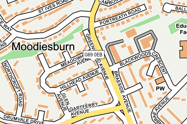 G69 0EB map - OS OpenMap – Local (Ordnance Survey)