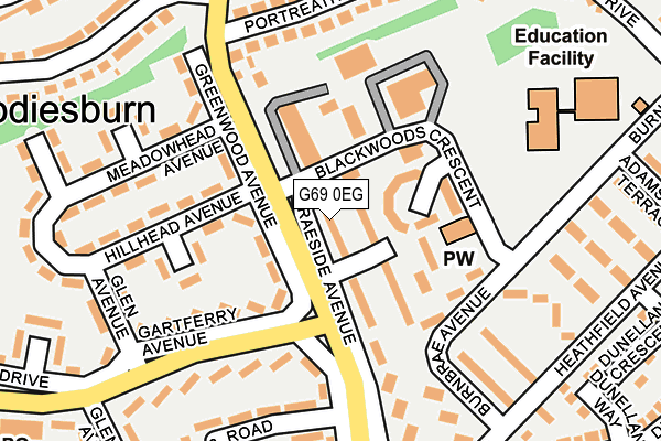 G69 0EG map - OS OpenMap – Local (Ordnance Survey)