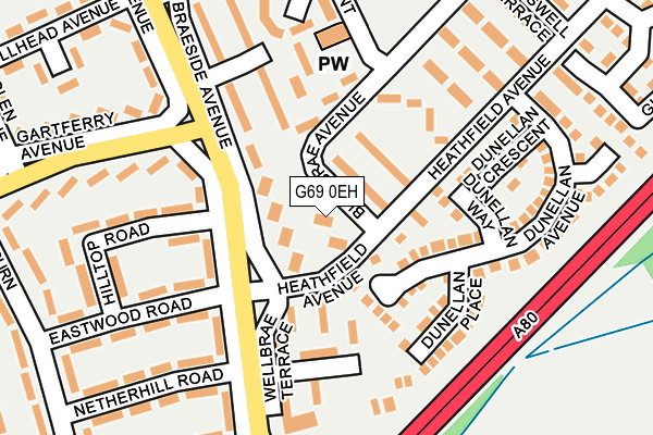 G69 0EH map - OS OpenMap – Local (Ordnance Survey)