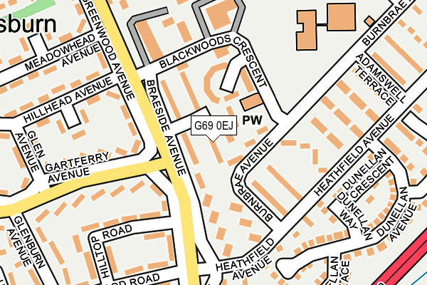 G69 0EJ map - OS OpenMap – Local (Ordnance Survey)