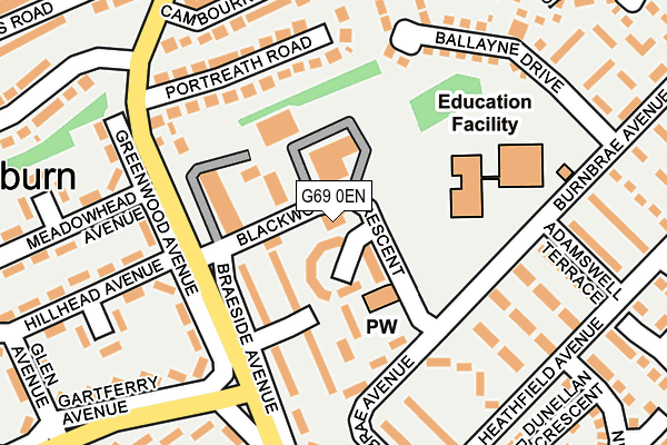 G69 0EN map - OS OpenMap – Local (Ordnance Survey)