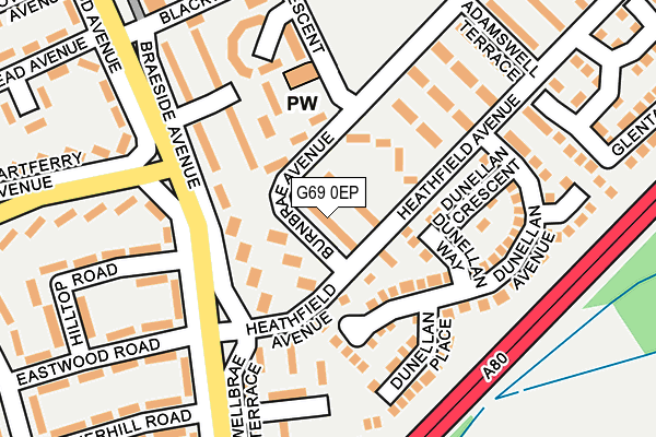 G69 0EP map - OS OpenMap – Local (Ordnance Survey)