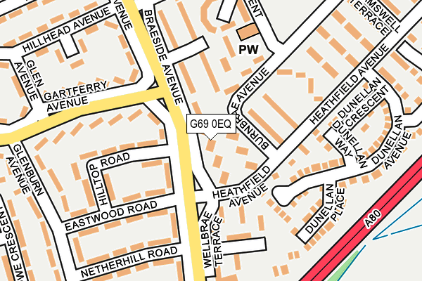 G69 0EQ map - OS OpenMap – Local (Ordnance Survey)