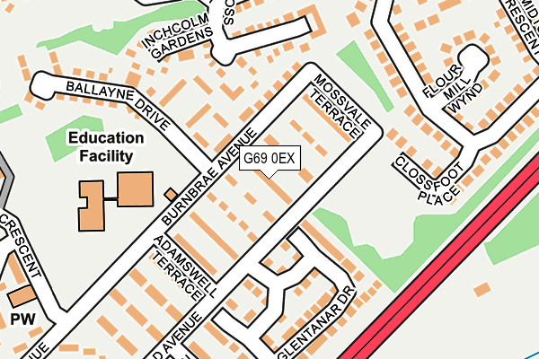 G69 0EX map - OS OpenMap – Local (Ordnance Survey)