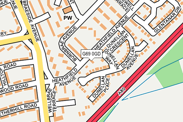 G69 0GD map - OS OpenMap – Local (Ordnance Survey)