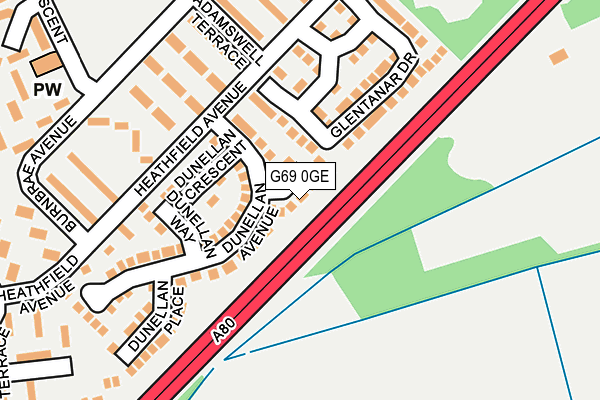 G69 0GE map - OS OpenMap – Local (Ordnance Survey)