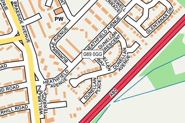 G69 0GG map - OS OpenMap – Local (Ordnance Survey)