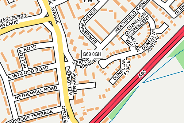 G69 0GH map - OS OpenMap – Local (Ordnance Survey)